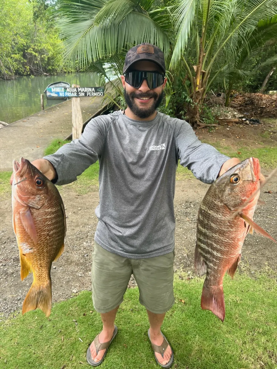 Inshore fishing catch with snapper in Playa Zancudo, Costa Rica