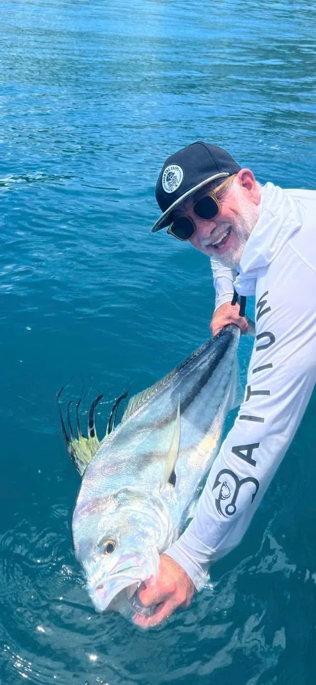Trophy roosterfish boatside on the Golfo Dulce — Playa Zancudo, Costa Rica
